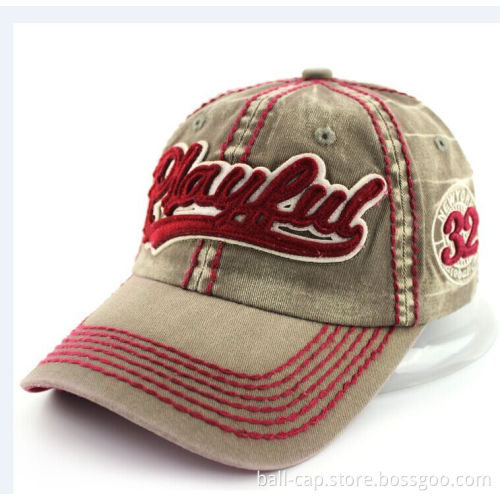 Cotton Baseball Cap applique embroidery washed caps and hats